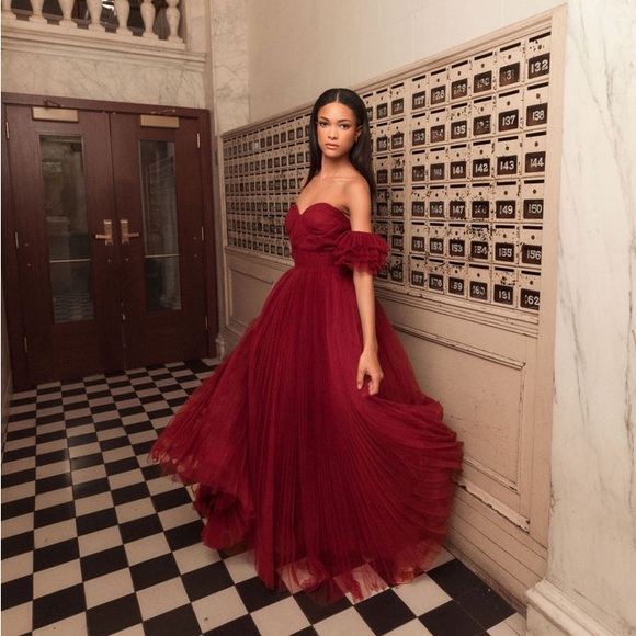 Mac Duggal Off The Shoulder Tulle A Line Gown 20517 - Picture 1 of 16